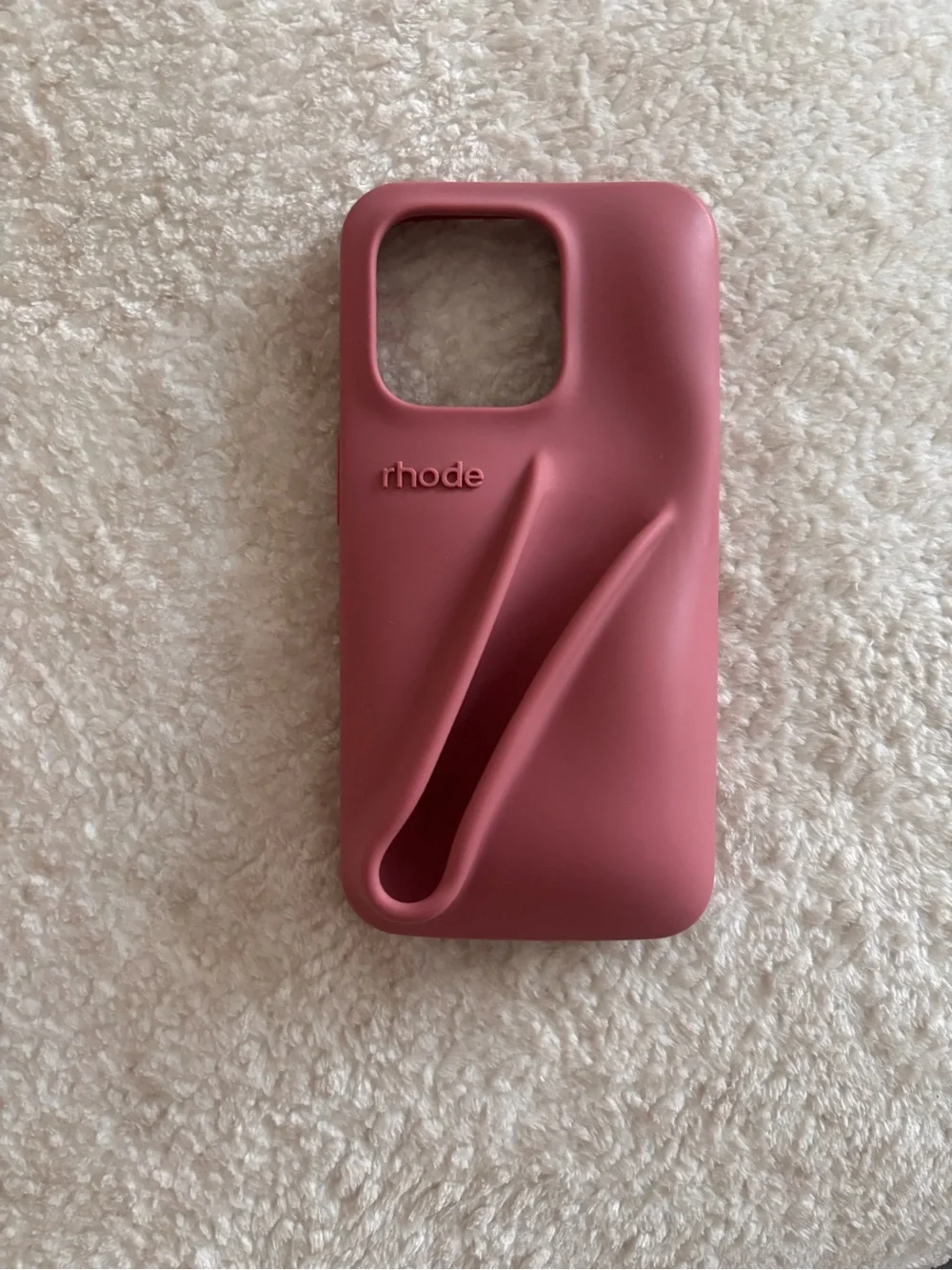 RHODE Mauve-Pink Silicone Phone Case with Built-In Hand Loop
